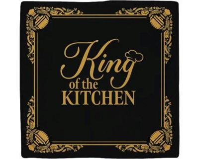 Plenty Gifts tegeltje keramiek king of the kitchen 10x10cm zwart