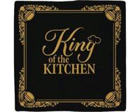Plenty Gifts tegeltje keramiek king of the kitchen 10x10cm zwart - thumbnail