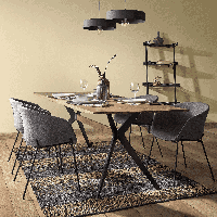 Kave Home Eettafel 'Amethist' 160 x 90cm, kleur Donker Eiken - thumbnail