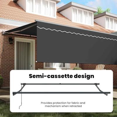 VidaXL Inklapbaar zonnescherm geel en wit 350 x 250 cm