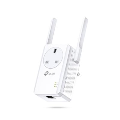 TP-Link TL-WA860RE N300 Universal Range Extender with Extra Power Outlet, Broadband/Wi-Fi Extender, Wi-Fi Booster/Hotspot with 1 Ethernet Port and 2 External Antennas, Plug and Play, UK Plug