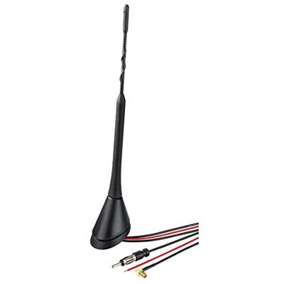 Hama Auto-antenne voor DAB/DAB+, AM/FM (flexibele dakantenne voor digitale radio-ontvangst in de autoradio, band III, L-band, SMB (F)-stekker, elektronisch versterkt, actief, 12 V, auto-auto-antenne)