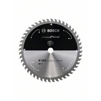 Bosch Accessoires Cirkelzaagblad ACCU Standard for Wood 184x16x1.6/1.1x48T - 2608837699