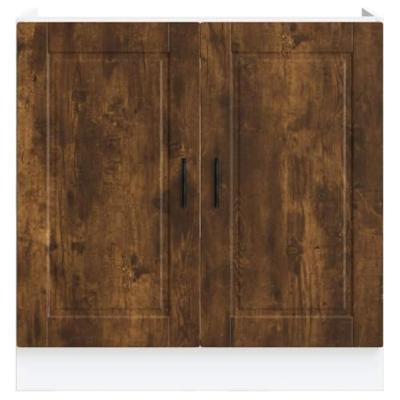 Spoelbakonderkast Porto 80x46x81,5cm bewerkt hout gerookt eiken