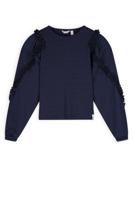 NoNo Meisjes t-shirt jersey fancy mouw - Kysa - Navy blauw - thumbnail