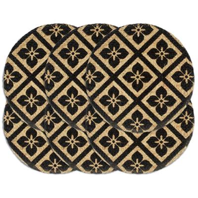 Placemats 6 st rond 38 cm jute zwart Placemats 6 st rond 38 cm jute zwart