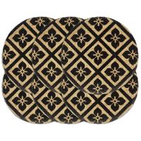 Placemats 6 st rond 38 cm jute zwart - thumbnail