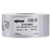 WAGO 210-804 210-804 Etiketten voor thermotransferprinter Markeringsvlak: 99 x 44 mm Zilver Aantal markeringen: 500 500 stuk(s)