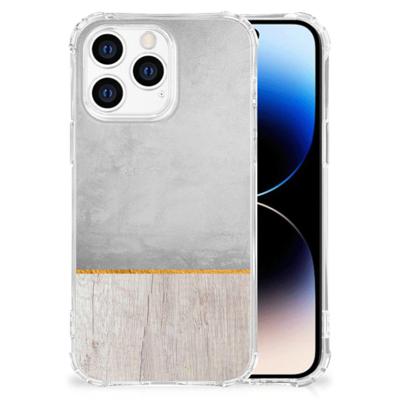 iPhone 14 Pro Stevig Telefoonhoesje Wood Concrete iPhone 14 Pro Stevig Telefoonhoesje Wood Concrete