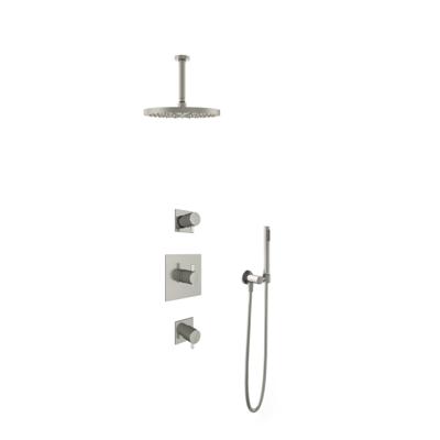 Hotbath Get Together doucheset met 2 stopkranen met 15 cm plafondbuis, 30 cm hoofddouche, geborsteld nikkel Hotbath Get Together doucheset met 2 stopkranen met 15 cm plafondbuis, 30 cm hoofddouche, geborsteld nikkel