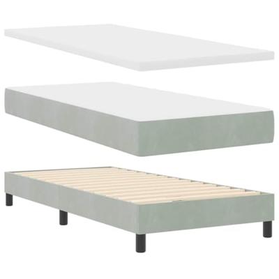 Boxspringbed met Matras met matras Lichtgrijs 90 x 200 cm Stof