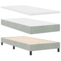 Boxspringbed met donkergrijs fluwelen matras 80x200 cm - thumbnail