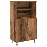 Highboard met plank met opslag met de deur Bruin 60 x 36 x 110 cm Bewerkt hout - thumbnail