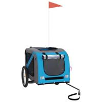 VidaXL Hondenfietstrailer oxford stof en ijzer blauw en grijs - thumbnail