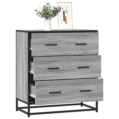 Dressoir 68x35x76 cm bewerkt hout en metaal grijs sonoma