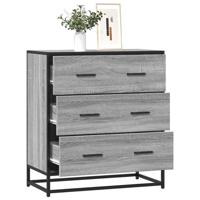 Dressoir 68x35x76 cm bewerkt hout en metaal grijs sonoma - thumbnail