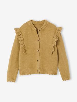 Meisjesvest met fantasie ruches brons Meisjesvest met fantasie ruches brons