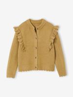Meisjesvest met fantasie ruches brons - thumbnail