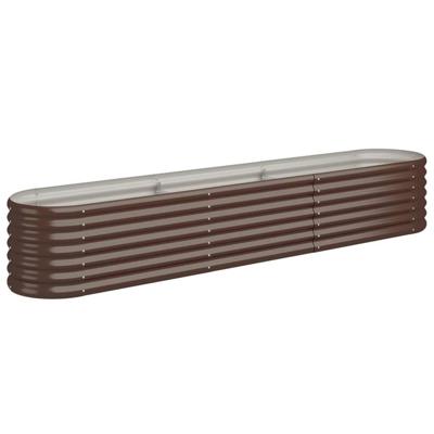 VidaXL Plantenbak 224x40x36 cm gepoedercoat staal bruin