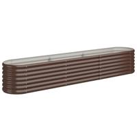 VidaXL Plantenbak 224x40x36 cm gepoedercoat staal bruin - thumbnail