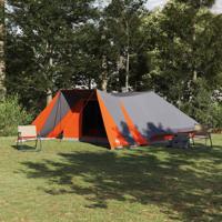VidaXL Gezinstent met dak grijs en oranje 660 x 456 x 200 cm - thumbnail
