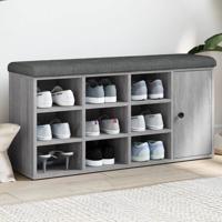 Schoenenbank 102x32x50 cm bewerkt hout grijs sonoma eikenkleur - thumbnail