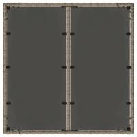 Tuintafel met glazen blad 90x90x75 cm poly rattan grijs - thumbnail