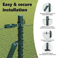 VidaXL Afrasteringspaal groen 10 x 1,6 m (13 mm gaas) staal en pvc - thumbnail