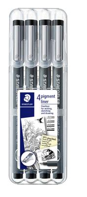 Fineliner staedtler pigment 308 0.1-0.7mm zwart | 10 stuks