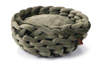 Designed by lotte ziba kattenmand - fluweel - groen - 40x40x15 cm - thumbnail