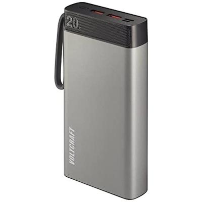 VOLTCRAFT PB-20-PD3.0 Powerbank 20000 mAh USB PD 3.0 LiPo Grijs-zwart Statusweergave