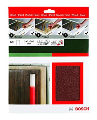 Bosch Accessories Universal Remove Prepare Finish 2609256C39 Handschuurpapierset Korrelgrootte (num) 60, 120, 240 (l x b) 230 mm x 280 mm 1 set(s)