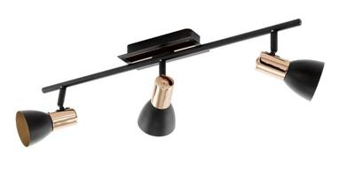 Eglo Led plafondspotBarnham led 3-lichts zwart met koper - 94586