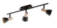 Eglo Led plafondspotBarnham led 3-lichts zwart met koper - 94586 - thumbnail