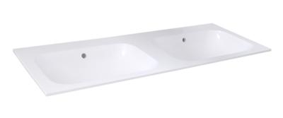 Wastafel Best Design Bora 120x47,5x1,2 cm Polybeton Hoogglans Wit (2 kraangaten)