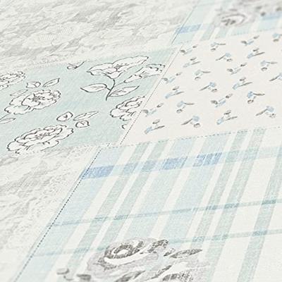 AS Creation Maison Charme - Licht Blauw - Patchwork - 390664