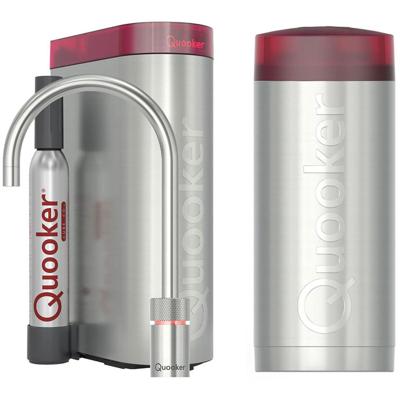 Quooker Nordic Round Kokendwaterkraan Single Tap Set - Kokend Water - Chroom - Inclusief COMBI+ Reservoir & CUBE - Direct Gekoeld Bruisend Water