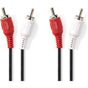 Stereo-Audiokabel | 2x RCA Male - 2x RCA Male | 10 m | Zwart
