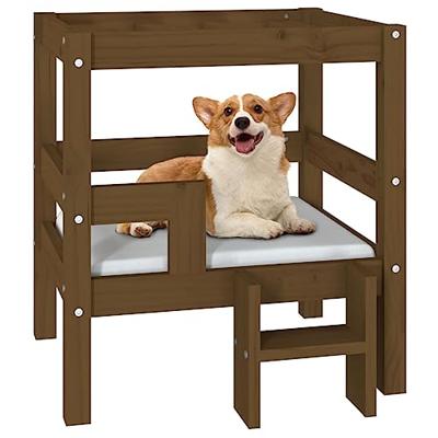 VidaXL Hondenmand 55,5x53,5x60 cm massief grenenhout honingbruin