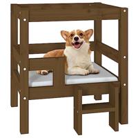 VidaXL Hondenmand 55,5x53,5x60 cm massief grenenhout honingbruin - thumbnail