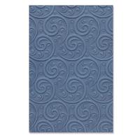 Sizzix • 3-d textured impressions embossing folder ornamental spiral - thumbnail