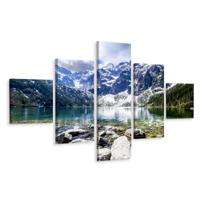 Schilderij - Bergmeer, 5luik, premium print - thumbnail