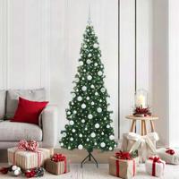 VidaXL Hoek kunstkerstboom met 300 led groen 180 cm pvc en metaal - thumbnail