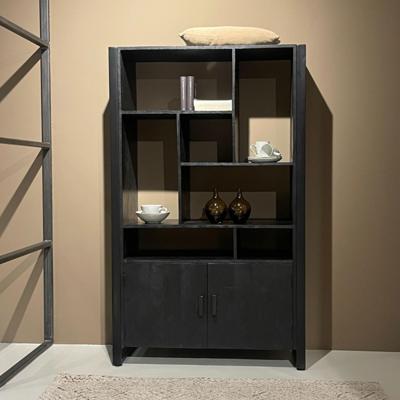 Livingfurn Wandkast 'Norris' Mangohout en staal, 180 x 110cm Livingfurn Wandkast 'Norris' Mangohout en staal, 180 x 110cm