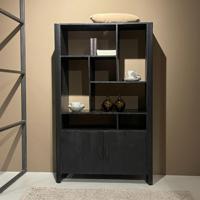 Livingfurn Wandkast 'Norris' Mangohout en staal, 180 x 110cm - thumbnail