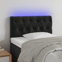 Hoofdbord LED 80x7x78/88 cm fluweel zwart - thumbnail