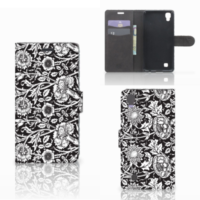 LG X Power Hoesje Black Flowers LG X Power Hoesje Black Flowers