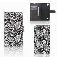 LG X Power Hoesje Black Flowers - thumbnail