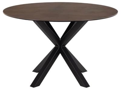 Bendt Ronde Eettafel 'Line' Keramiek, 119cm, kleur Bruin Bendt Ronde Eettafel 'Line' Keramiek, 119cm, kleur Bruin