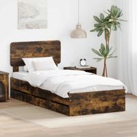 Bedframe met lade Gerookte Eik 90 x 200 cm Geconstrueerd hout - thumbnail
